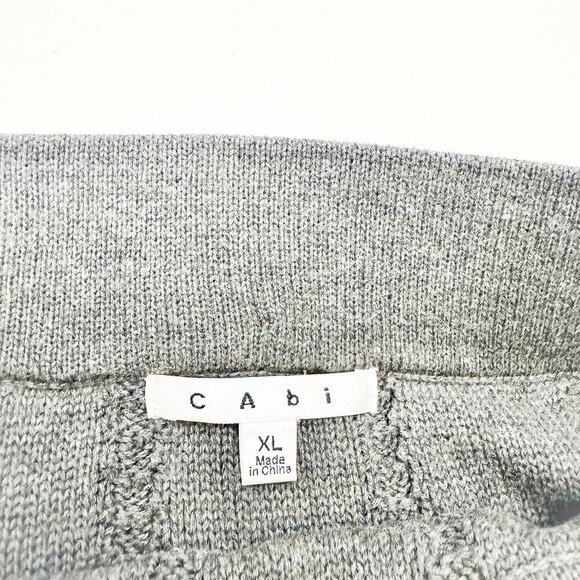 Cabi Circle Skater Pleated Skirt Knit Gray 100% Cotton Size XL - Picture 2 of 5